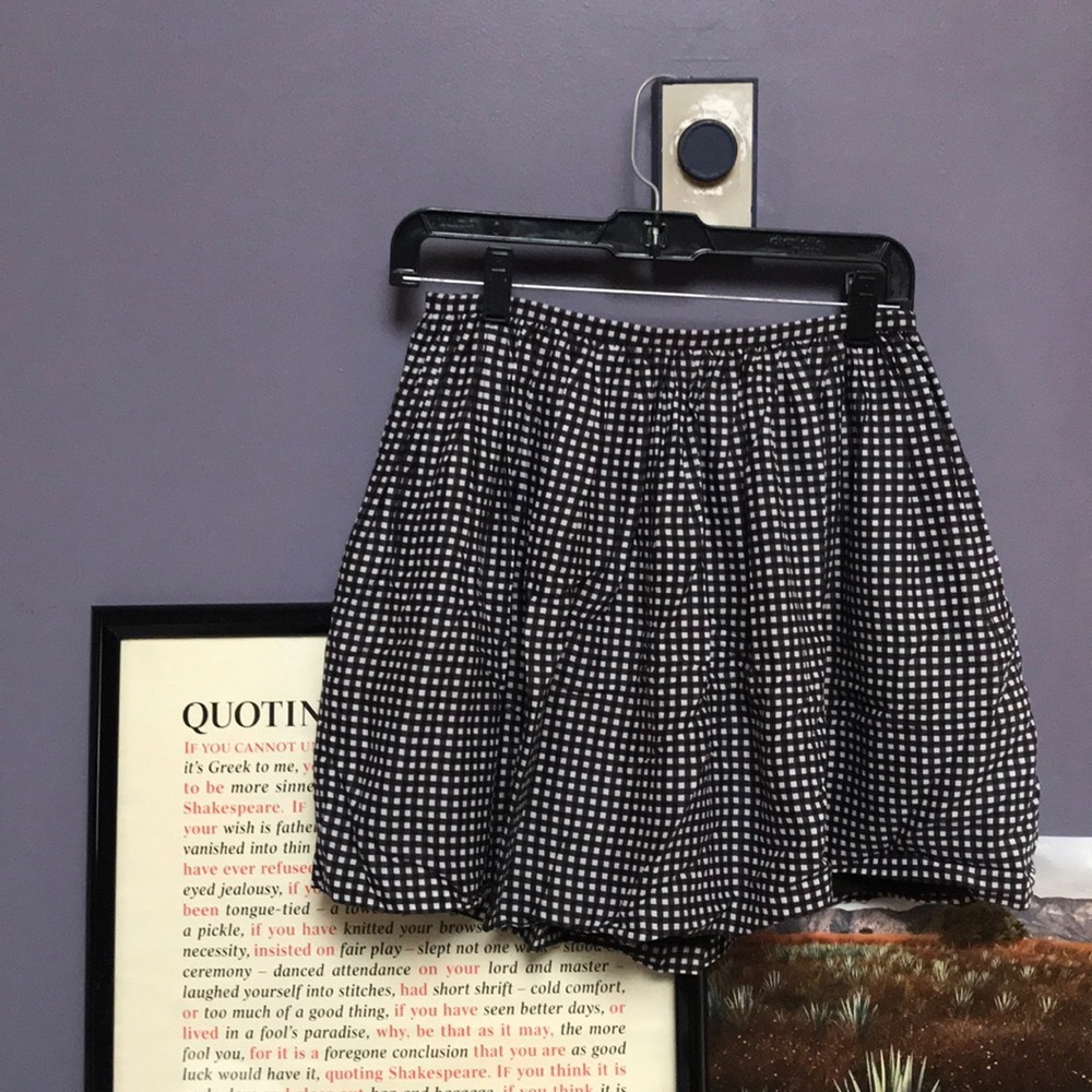 Madewell Black and White Gingham Skirt